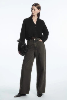 Кардиган жіночий cos chunky cropped cashmere-blend cardigan 1190832002 L Чорний