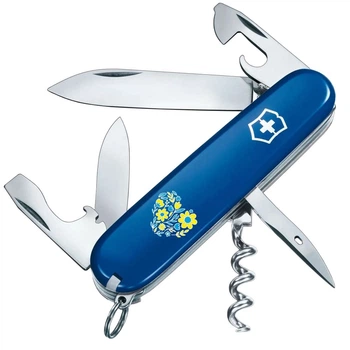 Ніж складаний, мультитул Victorinox Spartan Ukraine (91мм, 12 функцій), синій, серце 1.3603.2_T1246u