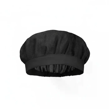 Поварская шапка чёрная с сеткой ONE SIZE