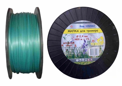 Жилка для триммера "Кручений ОВАЛ" Ø= 2,4 мм, l= 400 м (бобина) VIROK (10V022)