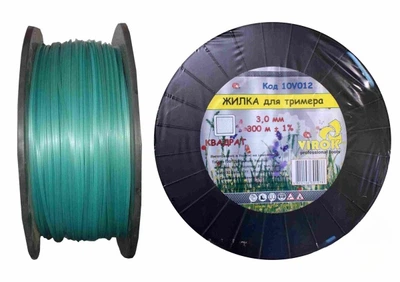 Жилка для триммера "КВАДРАТ" Ø= 3,0 мм, l= 300 м (бобина) VIROK (10V012)