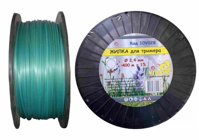 Жилка для триммера "КРУГ" Ø= 2,4 мм, l= 400 м (бобина) VIROK (10V028)
