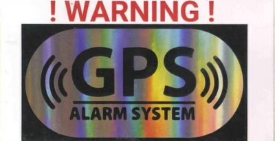 Наклейка стикер на скутер, мотоцикл, авто GPS alarm 4 шт.