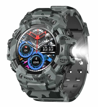 Тактичний смарт годинник Military Watch LC 21 Camouflage компас, ліхтарик, дзвінки, IP68