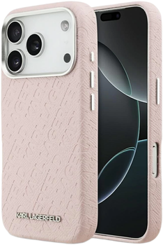 Etui Karl Lagerfeld FW Stamped Karl MagSafe do Apple iPhone 17 Pro Pink (KLHMP17LPGKLFOFP)