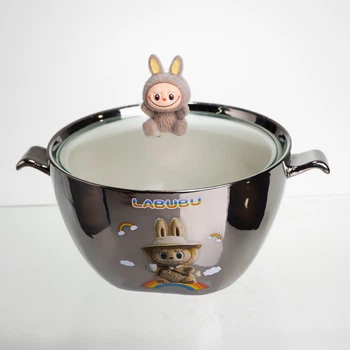 Бульонница фарфоровая Labubu с крышкой и ручками 800 мл FM-34B 5174478