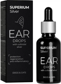 Сильвер капли ушные SUPERIUM с коллоидным серебром для кошек и собак 30 мл (9105collar)