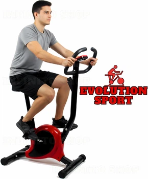 Велотренажер для тренировок Infinito Evolution Sport (до 110 кг, механический, компактный, чёрно-красный)