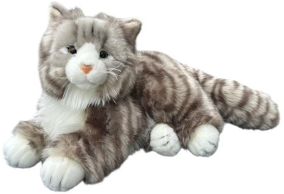 Maskotka Dubi Pluszowy leżący norweski pręgowany kotek 30 cm (5905965333321)