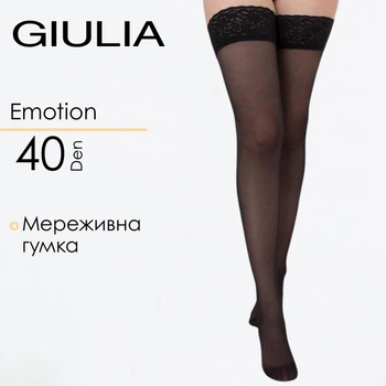 Панчохи на силіконовій резинці Giulia EMOTION 40 5/6 Black-nero жіночі панчохи на силіконовій стрічці