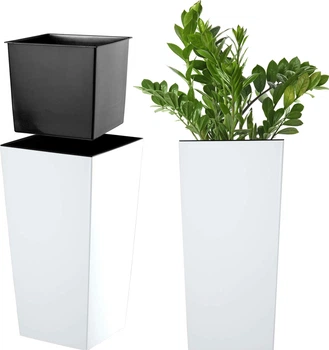 Donica na kwiaty z wkładem Kadax Masiera 19 cm Biała (K4226)