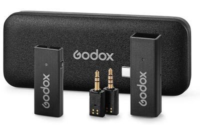 Беспроводной петличный микрофон Godox MoveLink Mini UC Kit1 USB-C для iPhone 15/16/17 и Android с зарядным кейсом