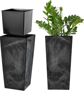 Donica ogrodowa Kadax Pesaro 25 cm Czarny beton (K9933)