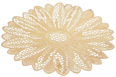 Набор (3 шт) подтарильник круглый 38см Ажурный цветок, 444-110 Золото