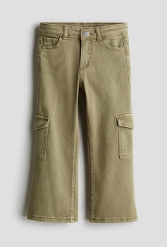 Дитячі джинси-карго для дівчинки H&M 140 см Хакі (25120902E)