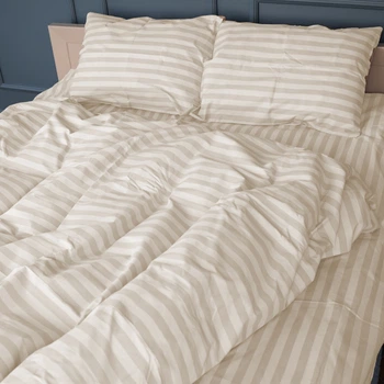 Комплект постільної білизни MirSon Бязь 17-0604 Stripe Yellow 143 x 210 см (2200008052096)