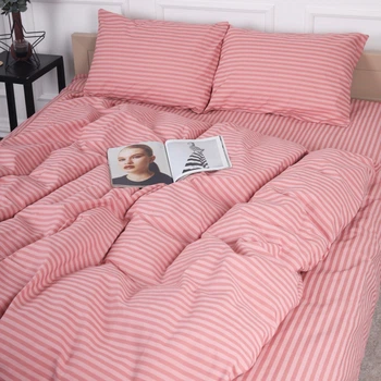 Комплект постельного белья MirSon Бязь 17-0607 Stripe Pink 200 x 220 см (2200008054113)