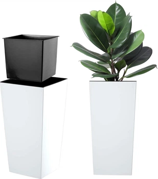 Donica na kwiaty z wkładem Kadax Masiera 30 cm Biała (K4232)