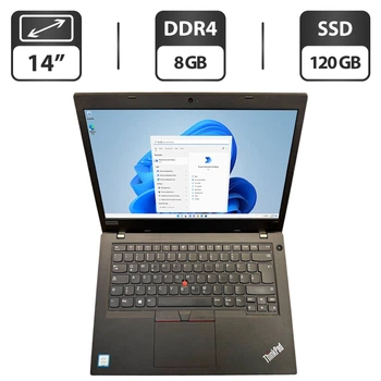 Ультрабук Lenovo ThinkPad L480 / 14" (1366x768) TN / Intel Core i3-8130U (2 (4) ядра по 2.2 - 3.4 GHz) / 8 GB DDR4 / 120 GB SSD / Intel UHD Graphics 620 / WebCam / Windows 11 б/у