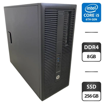 Компьютер HP EliteDesk 800 G2 Tower / Intel Core i5-6500 (4 ядра по 3.2 - 3.6 GHz) / 8 GB DDR4 / 256 GB SSD / Intel HD Graphics 530 / DVD-ROM б/у