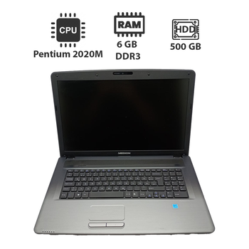 Ноутбук Acer Medion / 17.3" (1600x900) TN / Intel Pentium 2020M (2 ядра по 2.4 GHz) / 6 GB DDR3 / 500 GB HDD / Intel HD Graphics / WebCam б/у