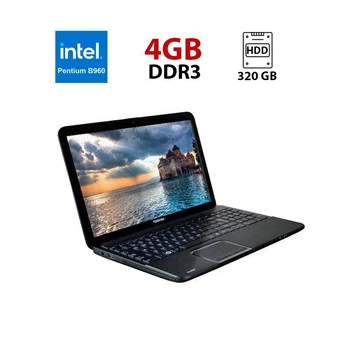 Ноутбук Б-класс Toshiba Satellite C80-12SR / 15.6" (1366x768) TN / Intel Pentium B960 (2 ядра по 2.2 GHz) / 4 GB DDR3 / 320 GB HDD / Intel HD Graphics / WebCam б/у
