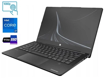 Ультрабук Gateway GWTC71427-BK / 14.1" (1920x1080) IPS Touch / Intel Core i7-1255U (10 (12) ядер по 2.8 - 4.7 GHz) / 8 GB DDR4 / 512 GB SSD M.2 / Intel UHD Graphics / WebCam б/у