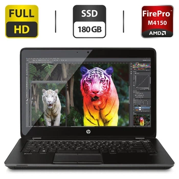 Мобильная рабочая станция Б-класс HP ZBook 14 G2 / 14" (1920x1080) IPS / Intel Core i7-5600U (2 (4) ядра по 2.6 - 3.2 GHz) / 8 GB DDR3 / 180 GB SSD / AMD FirePro M4150, 1 GB GDDR5, 128-bit / VGA б/у