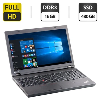 Ноутбук Б-класс Lenovo ThinkPad T540p / 15.6" (1920x1080) TN / Intel Core i5-4300M (2 (4) ядра по 2.6 - 3.3 GHz) / 16 GB DDR3 / 480 GB SSD / Intel HD Graphics 4600 / WebCam б/у