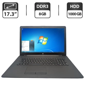 Ноутбук HP 17-bs075ng / 17.3" (1600x900) TN / Intel Celeron N3060 (2 ядра по 1.6 - 2.48 GHz) / 8 GB DDR3 / 1000 GB HDD / Intel HD Graphics / WebCam / DVD-ROM б/у