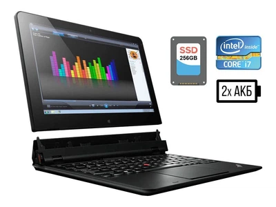 Нетбук-трансформер Lenovo ThinkPad Helix 36984SU / 11.6" (1920x1080) IPS Touch / Intel Core i7-3667U (2 (4) ядра по 2.0 - 3.2 GHz) / 8 GB DDR3 / 256 GB SSD / Intel HD Graphics 4000 / WebCam / miniDP / Две АКБ б/у