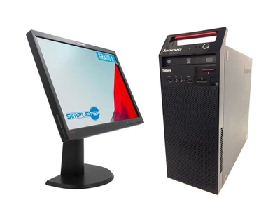 Комплект ПК: Lenovo ThinkCentre E73 Tower / Intel Core i3-4170 (2 (4) ядра по 3.7 GHz) / 8 GB DDR3 / 500 GB HDD / Intel HD Graphics 4400 + Монитор Lenovo ThinkVision L2251pwD / 22" (1920x1080) TN / 1x DVI, 1x VGA / VESA 100x100 б/у