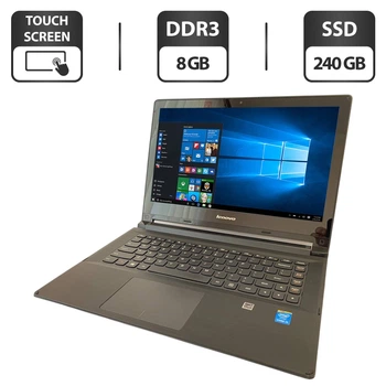 Ноутбук-трансформер Б-клас Lenovo IdeaPad Flex 2-14 / 14" (1366x768) TN Touch / Intel Core i5-4210U (2 (4) ядра по 1.7 - 2.7 GHz) / 8 GB DDR3 / 240 GB SSD / Intel HD Graphics 4400 / WebCam б/в