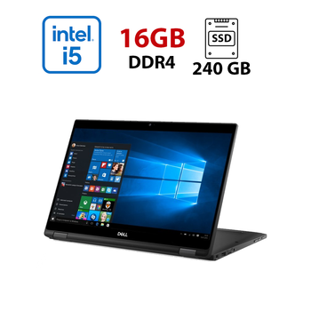 Ультрабук-трансформер Dell Latitude 7390 2-in-1 / 13.3" (1920x1080) IPS Touch / Intel Core i5-8350U (4 (8) ядра по 1.7 - 3.6 GHz) / 16 GB DDR4 / 240 GB SSD / Intel UHD Graphics 620 / WebCam б/у