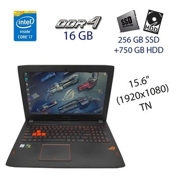 Игровой ноутбук Asus ROG Strix GL502VT / 15.6" (1920x1080) IPS / Intel Core i7-6700HQ (4 (8) ядра по 2.6 - 3.5 GHz) / 16 GB DDR4 / 256 GB SSD M.2 / nVidia GeForce GTX 970M, 3 GB GDDR5, 192-bit / WebCam б/у