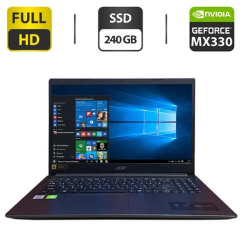 Ультрабук Acer Aspire 3 A315 / 15.6" (1920x1080) TN / Intel Core i3-1005G1 (2 (4) ядра по 2.1 - 3.4 GHz) / 8 GB DDR4 / 240 GB SSD / nVidia GeForce MX330, 2 GB GDDR5, 64-bit / WebCam / HDMI б/у