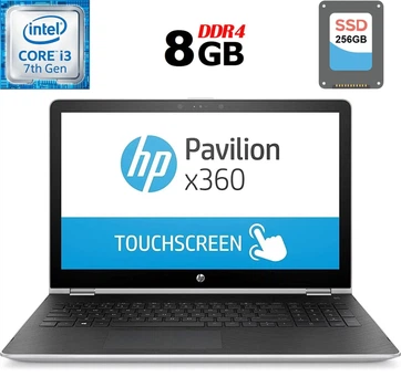 Ноутбук-трансформер HP Pavilion x360 15-br0xx / 15.6" TN Touch / Core i3-7100U (2(4) ядра по 2.4GHz) / 8GB DDR4 / 256GB SSD / HD Graphics 620 / WebCam /б/у