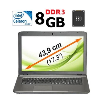 Ноутбук Medion Akoya E7225 / 17.3" (1600x900) TN / Intel Celeron N2840 (2 ядра по 2.16 - 2.58 GHz) / 8 GB DDR3 / 256 GB SSD / Intel HD Graphics / WebCam б/в