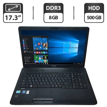Ноутбук Б-класс Toshiba Satellite C670-1DW / 17.3" (1600x900) TN / Intel Core i3-370M (2 (4) ядра по 2.4 GHz) / 8 GB DDR3 / 500 GB HDD / Intel HD Graphics / WebCam / VGA б/у