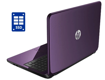 Ноутбук Б-класс HP 15-r036ds / 15.6" (1366x768) TN / Intel Celeron N2920 (4 ядра по 1.86 - 2.0 GHz) / 8 GB DDR3 / 120 GB SSD / Intel HD Graphics / WebCam / DVD-ROM / Win 10 Home б/у