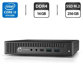 Неттоп HP ProDesk 600 G2 Mini PC USFF / Intel Core i5-6500T (4 ядра по 2.5 - 3.1 GHz) / 16 GB DDR4 / 256 GB SSD M.2 / Intel HD Graphics 530 / DisplayPort б/у