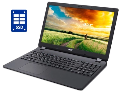 Ноутбук Б-класс Acer Aspire ES1-512 / 15.6" (1366x768) TN / Intel Pentium N3540 (4 ядра по 2.16 - 2.66 GHz) / 8 GB DDR3 / 120 GB SSD / Intel HD Graphics / WebCam / DVD-RW / Win 10 Home б/у