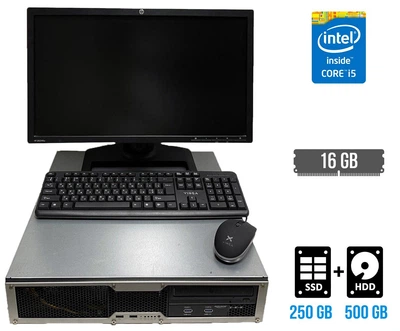 Комплект ПК: Intel 2U Rack Intel Core i5-4590 (4 ядра по 3.3-3.7 GHz) / 16GB DDR3 / 250GB SSD + 500GB HDD / HD Graphics 4600 / DVD-ROM + Монитор HP ZR2240w / 22" IPS б/у