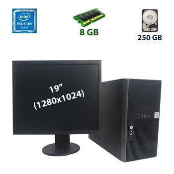 Комплект ПК: Hyundai Pentino Black/ Intel 4-th gen (2 ядра 3.3GHz /2014/1150) / 8 GB DDR3 / 250 GB HDD + Монитор 19" Acer B193 (Audio) - Б/У