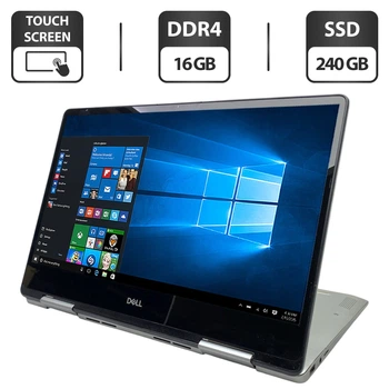 Ноутбук-трансформер Б-класс Dell Inspiron 13 7386 2-in-1 / 13.3" (1920x1080) IPS Touch / Intel Core i7-8565U (4 (8) ядра по 1.8 - 4.6 GHz) / 16 GB DDR4 / 240 GB SSD / Intel UHD Graphics / WebCam б/у