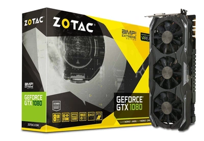 Дискретная видеокарта Zotac GeForceGTX 1080 AMP Exteme, 8 GB GDDR5X, 256-bit / 1x DVI, 1x HDMI, 3x DisplayPort / (ZT-P10800B-10P) б/у