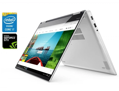 Ігровий ноутбук-трансформер Б-клас Lenovo Yoga 720-15IKB / 15.6" (1920x1080) IPS Touch / Intel Core i7-7700HQ (4 (8) ядра по 2.8 - 3.8 GHz) / 16 GB DDR4 / 256 GB SSD / nVidia GeForce GTX 1050, 2 GB GDDR5, 128-bit / WebCam / Win 10 б/в