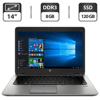 Ноутбук Б-класс HP EliteBook 840 G2 / 14" (1600x900) TN / Intel Core i5-5300U (2 (4) ядра по 2.3 -2.9 GHz) / 8 GB DDR3 / 120 GB SSD / Intel HD Graphics 5500 / WebCam / VGA б/у