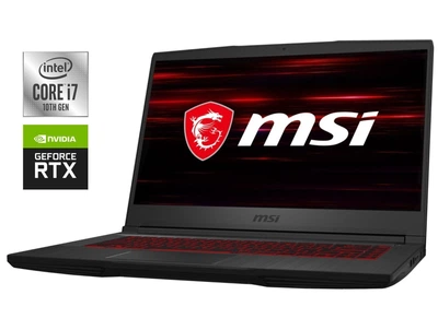 Игровой ноутбук MSI GF65 Thin 10SER-476NE / 15.6" (1920x1080) IPS / Intel Core i5-10300H (4 (8) ядра по 2.5 - 4.5 GHz) / 16 GB DDR4 / 512 GB SSD / nVidia GeForce RTX 2060, 6 GB GDDR6, 192-bit / WebCam / 4G б/у