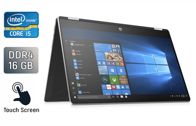 Ноутбук-трансформер HP Pavilion x360 15-dg1052nr / 15.6" (1920x1080) IPS Touch / Intel Core i5-10210U (4 (8) ядра по 1.6 - 4.2 GHz) / 16 GB DDR4 / 512 GB SSD / Intel UHD Graphics / WebCam / Windows 10 б/у